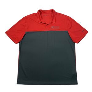 Nike Golf Shirt Mens XL Extra Large Red Gray Performance Dri Fit Polo